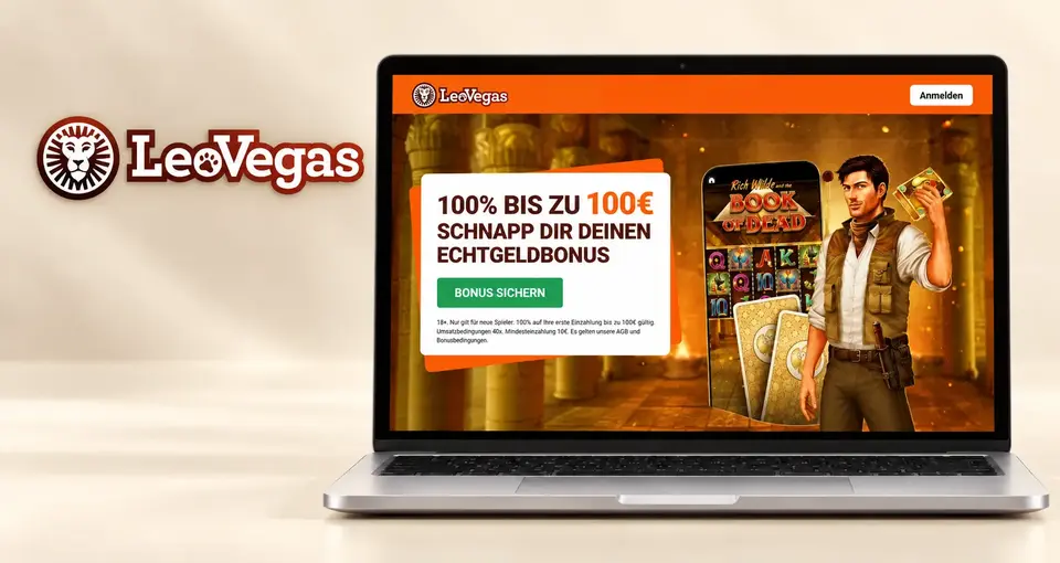 Bonusbanner auf leovegas.de mit Echtgeldbonus