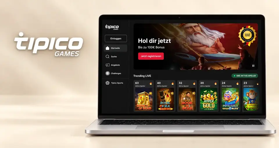 Gelieferte Ansicht der Marke Tipico Games